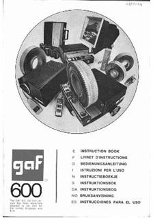 GAF 600 Series manual. Camera Instructions.